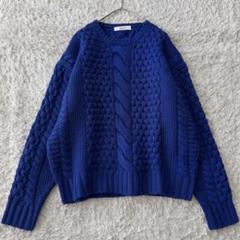エブール ebure ソフトアランパターンニット カシミヤ混 クルー