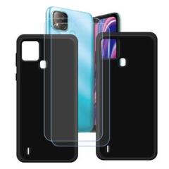 OUKITEL C22用 スマホケース＋ガラスフィルム2枚セット ブラック