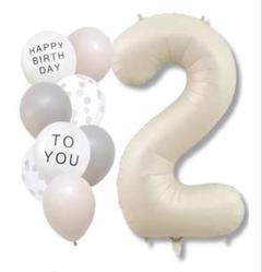 2歳 お誕生日 くすみカラー バルーン