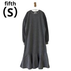 0443 fifthフィフスワンピースロング丈スウェット生地裏起毛チャコールS冬