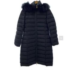 極美品 グリーンレーベルリラクシング ダウンコート 40 ネイビー ファー付き グリーンレーベルリラクシング ダウンコート ロング ファー付き