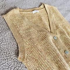 美品♥ローリーズファーム♥サ マーベスト【F】前開きボタン　くすみ黄　コットン混