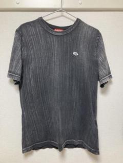 DIESEL ストライプパターン ブラックTシャツ T-Adjust-K8