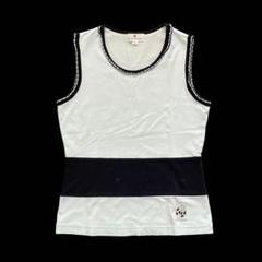 フランス製 Courreges リブ ロゴニット タンクトップ ジェニー着用