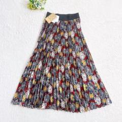 《新品》BEARDSLEY 時計柄 ロング プリーツスカート マルチカラー F