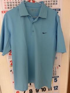 Nike Golf ライトブルーポロシャツ　DRYFIT サイズL