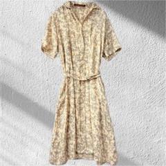 美品☆コントワーデコトニエ シルク混シャツワンピース XS ペイズリー花柄ワンピ