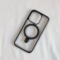 iPhone15 Pro ケース ブラックチタニウム 6.1インチ スタンド付