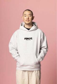 限定品◆ゼット◆ポパイ スウェットパーカーホワイト／XO未使用 Goodwear (グッドウェア) USAコットン 無地 プルオーバー BIG