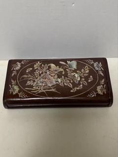 在庫処分 半額 リ 小物入 工芸品 中国唐木花梨螺鈿細工 骨董品 稀少物 中古美品 工芸品