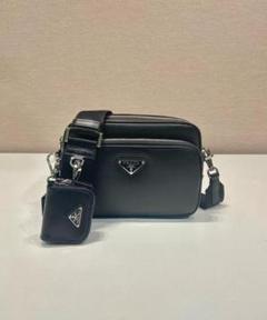 PRADAプラダ 三角ロゴ レザー ショルダーバッグ メンズ *-Q