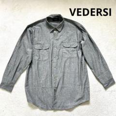 新品❤️【VEDERSI】 L メンズ長袖シャツ　グレー　春秋