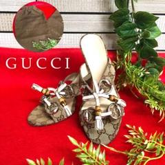 GUCCI グッチ サンダル GG柄 ロゴ バンブー チャーム タッセル 22 GUCCI グッチ サンダル GG柄 ロゴ バンブー チャーム タッセル