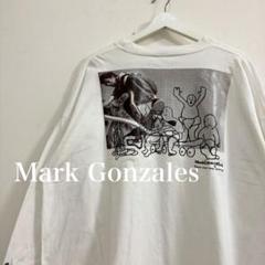 Mark Gonzales マーク・ゴンザレス　ロゴ入　ロング　Tシャツ　白