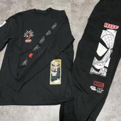 HUF スパイダーマン 長袖Tシャツ & パンツ