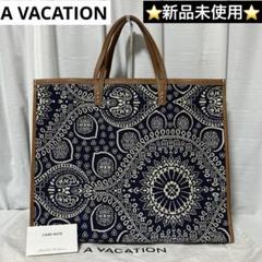 極美品　A VACATION　⭐︎ BOX トート　オレンジ　ペイズリー A VACATION トートバッグ 「A VACATION/アヴァケーション」TANK