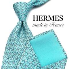 【美品】HERMES エルメス キャラクター 総柄 ライトブルー 水色