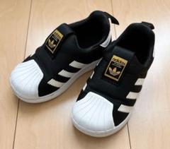 adidas スリッポン ブラック/ホワイト14cm