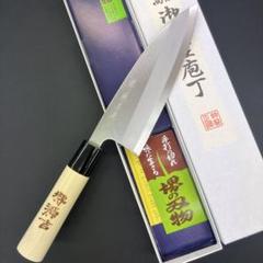 ★新品★左用はがね鍛造出刃包丁150mm左片刃裏押し加工堺の化粧箱入り ☆新品送料込堺打刃物はがね鍛造出刃包丁180mm黒塗柄化粧箱入り