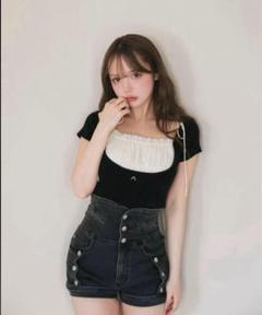 トップス andmary Mew frill tops beige ANDMARY】Mew frill tops
