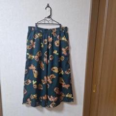 花柄 ガウチョパンツ ESSEME Lサイズ モスグリーンのサムネイル