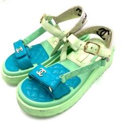 専用品　新品　シャネル　CHANEL スポーツサンダル　36 カーキ 新品 シャネル CHANEL スポーツサンダル 36 カーキ - メルカリ