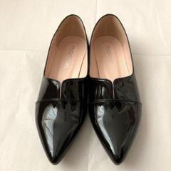 mamian 黒　切り替えドレスシューズ