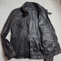 美品✨ニコル シングルライダースジャケット ラムレザー ネイビー 46 中古・古着通販】NICOLE CLUB FOR MEN (ニコルクラブフォーメン
