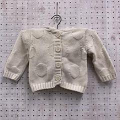PETIT BATEAU ベビー古着 模様編み ニットジャケット パーカー