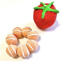 食品アート オブジェ 工作 トマト ドーナツ ハンドメイド 紙粘土