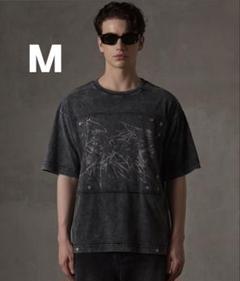 GRANCY】 スクリブル グラフィック ピグメント Tシャツ Mサイズ