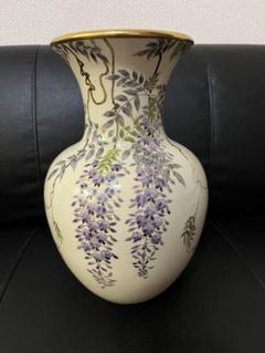 薩摩焼 磯御庭焼 花瓶 藤花