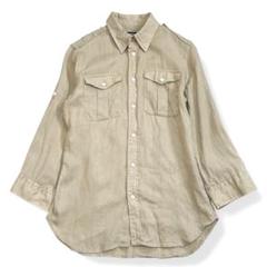 ローレンラルフローレン リネン100% シャツ 長袖 ベージュ M 近年モデル ラルフローレン リネン100% シャツ M ベージュ RALPH LAUREN