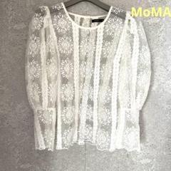 MOMA ブラウス レース ホワイト 38 モマ　素敵なレース使い！
