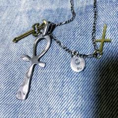 新入荷 アンプジャパン ラージ エジプシャンクロス ネックレス フィガロ アクセサリー