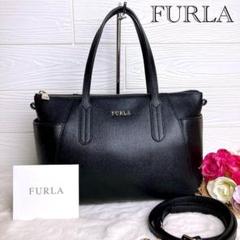 美品☆FURLAフルラ 2wayショルダーバッグ レザー ブラック ビジネス