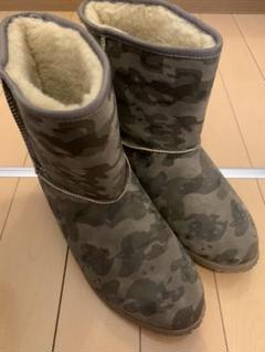 新品未使用 迷彩ムートンブーツ