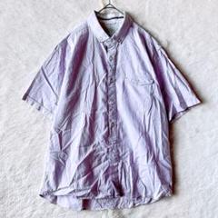 【イッカ】半袖シャツ　ボタンダウン　コットン100％　LL　ゆったり大きめ　春夏
