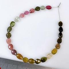 大特価＊マルチカラートルマリン＊縦穴ペアシェイプカットn36
