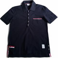 極美品 トムブラウン 半袖 ポロシャツ トリコロール ネイビー S程 正規品 新品トムブラウン THOMBROWNE ポロシャツ ネイビー トリコロール半袖