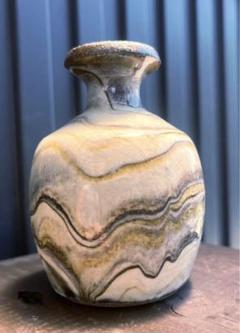熊本　小代焼　伝統工芸士　井上泰秋作 小代海鼠釉　壺　花入れ　陶器　共箱　茶道具 熊本 小代焼 伝統工芸士 井上泰秋作 小代海鼠釉 壺 花入れ 陶器