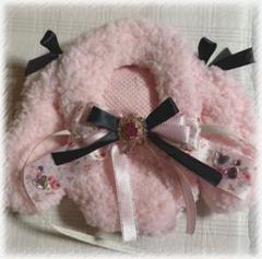 ぬい服 着ぐるみ 16cm おすわり たれ耳うさぎ ピンク×ピンク 裏地付き ぬい服 15~16cm おすわり きぐるみ 垂れ耳うさぎ ピンク - 着せ