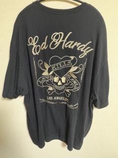 Ed Hardy スカル刺繍 Tシャツ ブラック 4L