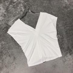 【ザラ】（L）VネックTシャツ レディース カジュアル モノトーンコーデ
