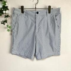 ホリスター　メンズ　ショートパンツ　ストライプ　ブルー×ホワイト　夏　爽やか