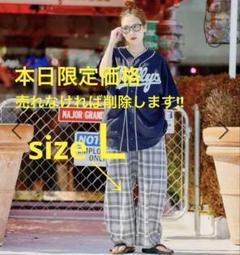 ニコアンド てぃら アソートサマーTシャツ＆チェックゆるパンツ セット 最終価格】ニコアンド てぃら チェックゆるパンツ チャコール L
