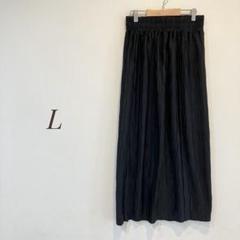 プリーツタイトスカート　ブラック　L 後ろスリット有り　裏なしのサムネイル