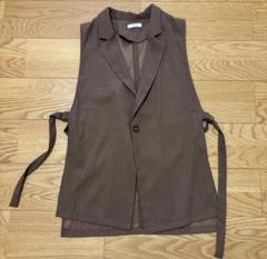 未使用級 プラージュ 24AW ベスト ジレ スキッパー サイドスリット ikka ベスト ジレ ノーカラーサイドスリットジレ レディース
