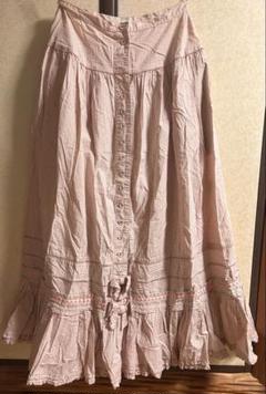 ピンクハウス チェック 綿フリルロングスカート レースフリル使いスカート｜ピンクハウスオフィシャルオンライン