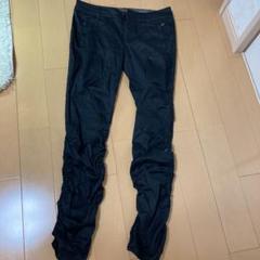 OFUON  オフオン　パンツ　黒　M 裾くしゅくしゅがスマートにのサムネイル